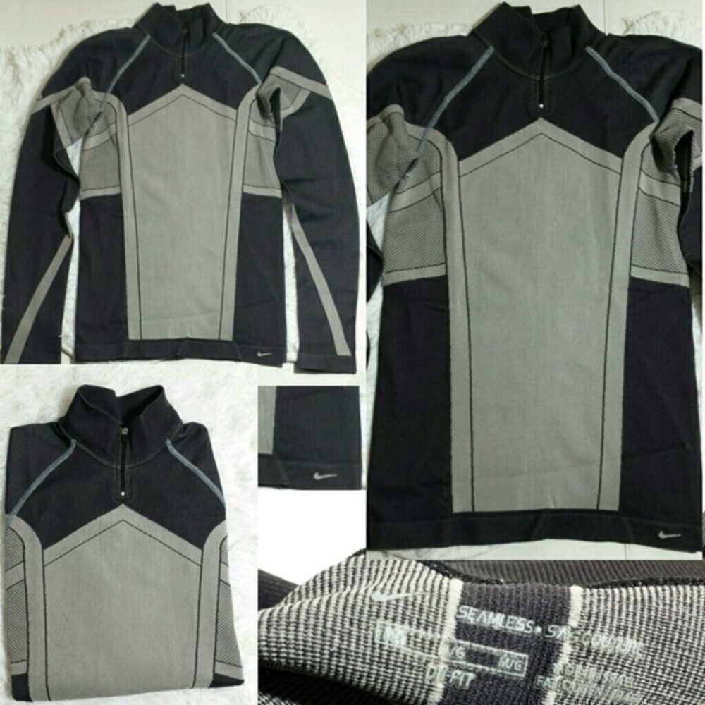 Nike Dri-Fit Mock Neck Long Sleeve Shirt-Size M